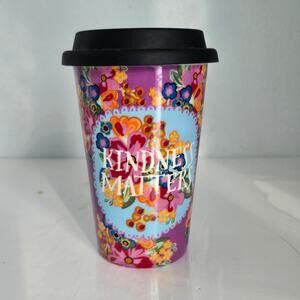Natural Life Kindness Matters Coffee Mug With Silicone Lid Bright Florals Boho